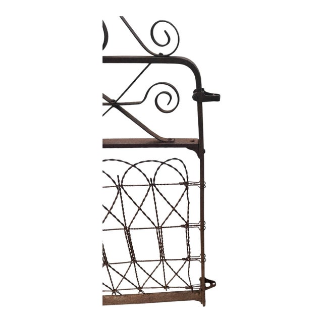Antique Early 20th Century Ornamental Iron Garden Gate With Original Rust Patina – Terre Haute, Indiana For Sale - Image 12 of 12