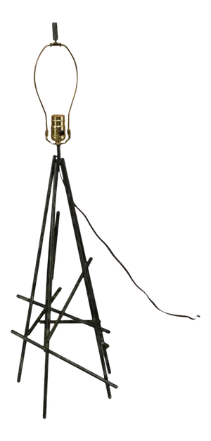 Bronzed Metal Rod Eiffel Tower Style Table Lamp