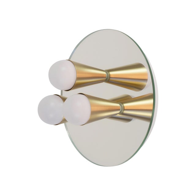2020s Echo 3 Sconce, Brushed Brass & Mirrored Glass, by Souda For Sale - Image 5 of 6