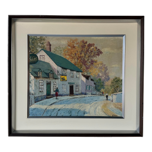 1976 Stace Impressionist Winter Countryside Landscape Oil on Canvas Painting, Framed