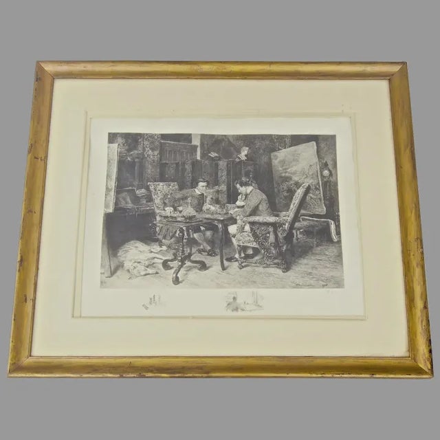 Black 1900s Figurative Etching by James Fagan After Ernest Meissonier, Framed For Sale - Image 8 of 8