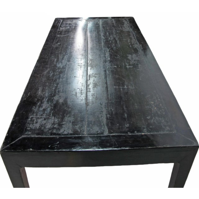 Wood 35" Tall Antique Black Lacquer Table For Sale - Image 7 of 12