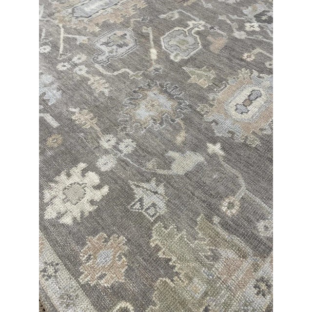 Hand Knotted Wool Oushak Rug. 09'05" X 12'00" For Sale - Image 4 of 6