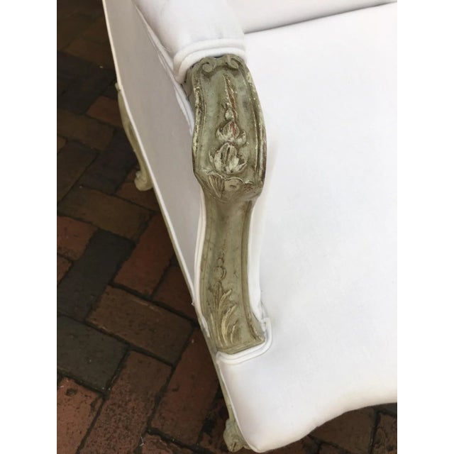 French Louis XVI Style Painted Settee or Sofa With Carving Detail, 19th Century For Sale - Image 11 of 13