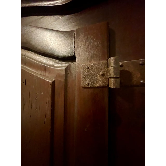 Wood Mexican Hacienda-Style Pine Armoire With Iron Hardware For Sale - Image 7 of 9