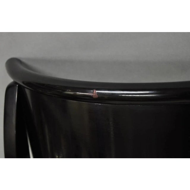 Black Pietro Constantini Italian Regency Black Lacquer Klismos Dining Chairs Set of 4 For Sale - Image 8 of 12