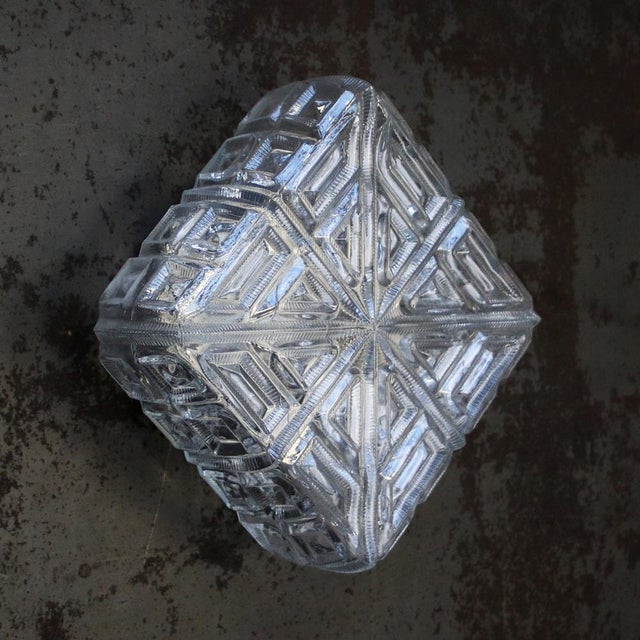 Mid-Century Clear Glass Sconces Flush Mounts For Sale - Image 6 of 8