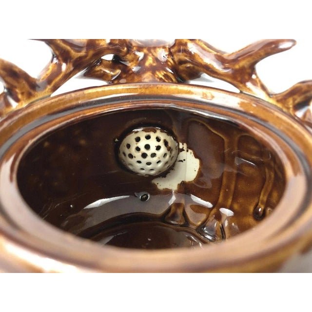 Brown 1960s Deer & Maple Leaf Tea Pot Cup Set, Made in Japan Showa Era- 3 Pieces For Sale - Image 8 of 13