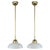 Art Deco White Opaline Glass and Brass Pendants, Sweden, 1940s, Set of 2 For Sale - Image 14 of 14