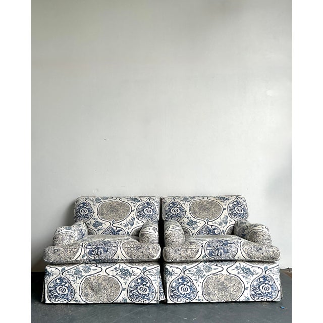 Mid-Century Modern Vintage Boho Printed Lounge Chairs in Schumacher “Katsugi” - A Pair For Sale - Image 3 of 12