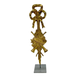 Mid 20th Century Italian Neoclassical Carved Giltwood Iron Mounted Applique/Trophy of Music