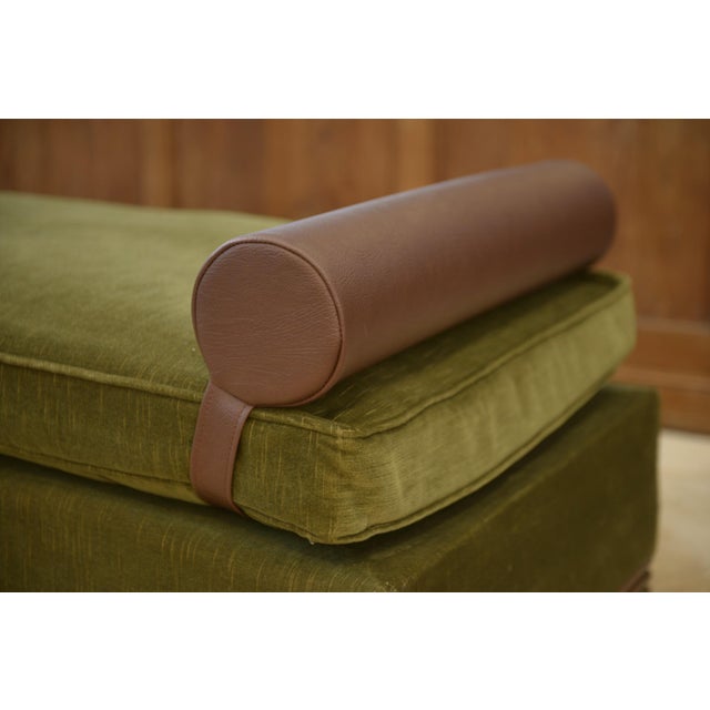 Elegant daybed/lounge bench in the spirit of Eugène Printz's creations, 1940s. A very decorative piece, combining comfort...