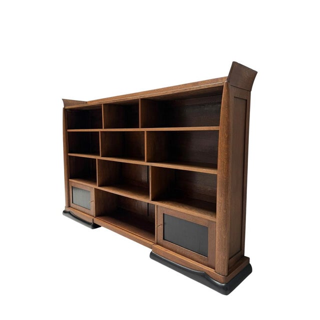 Wood Art Deco Open Bookcase by Paul Bromberg for H. Pander, 1920s For Sale - Image 7 of 15