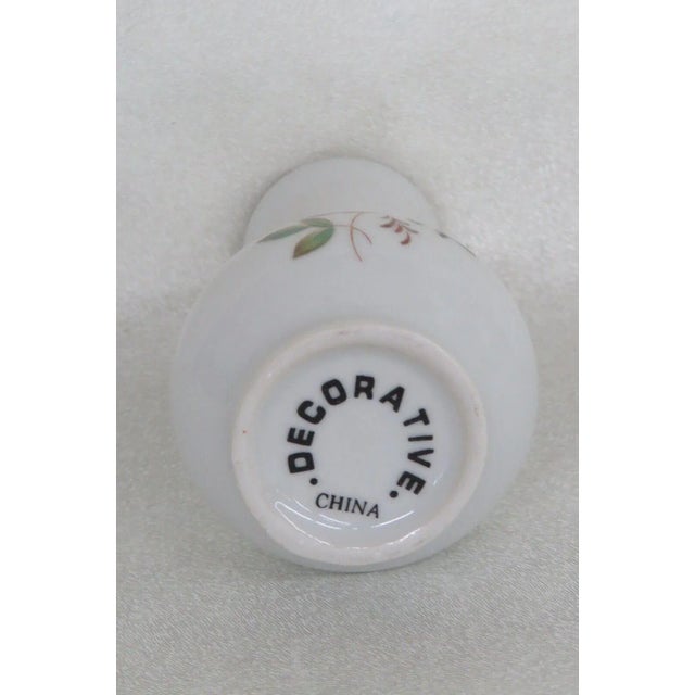 Porcelain Decorative China White Floral Miniature Bud Vase For Sale In Miami - Image 6 of 9
