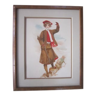 Framed Maud Stamm Sporting Lithograph For Sale