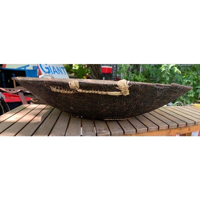 Set of 4 Large Vintage Zambian Makenge Tree Root Baskets - 23" to 24" For Sale - Image 6 of 12