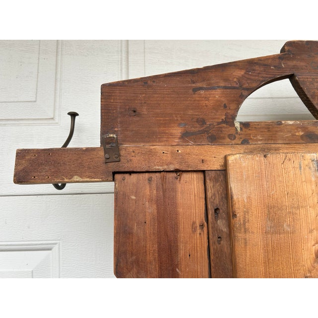 Early 20th Century Arts and Crafts Oak Hall Tree With Mirror For Sale - Image 11 of 12