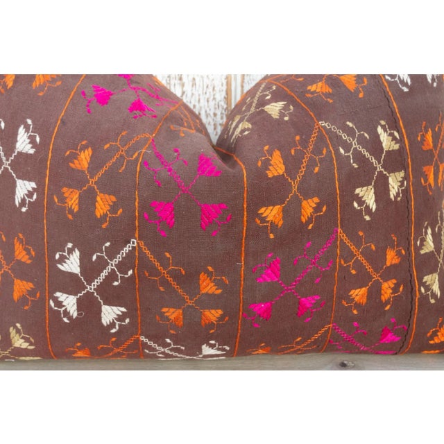 Shri Antique Indian Folk Lumbar Pillow For Sale - Image 4 of 8