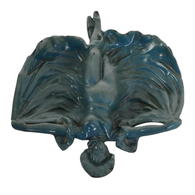 Antique Pemco Baltimore Art Nouveau Enameled Cast Iron Dancer Trinket Dish c.1910 For Sale - Image 4 of 6
