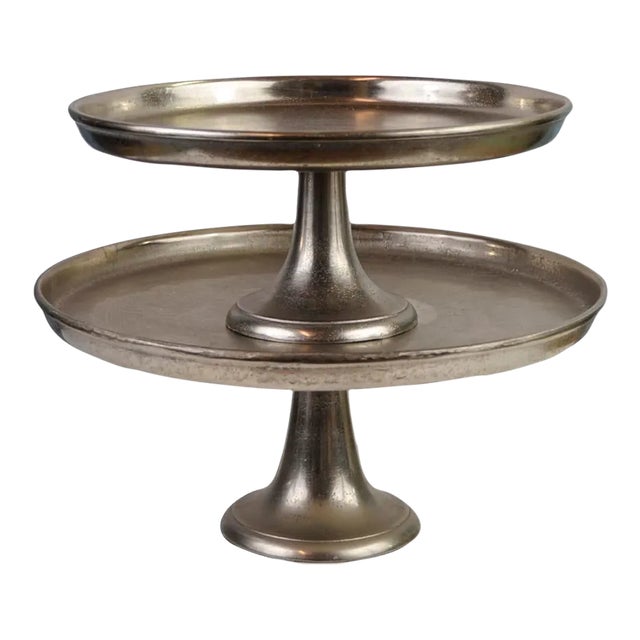 Set of 2 Pewter Risers, 1980s For Sale