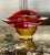Mid 20th Century Amberina Handblown Jack-in-the-Pulpit Hobnail-Designed Pitcher/Creamer For Sale - Image 4 of 7
