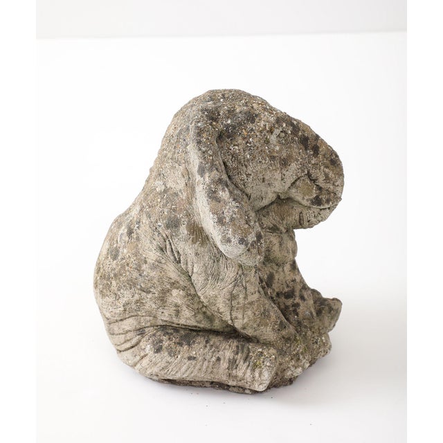 Cast Stone Elephant Garden Statue, France Mid 20th C. For Sale - Image 4 of 12