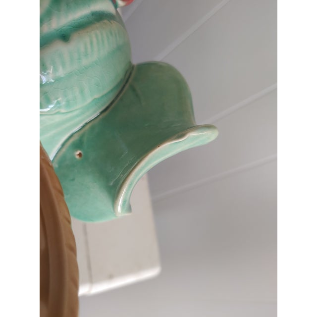 Mint Mid 20th Century Majolica Elephant Planter Stand For Sale - Image 8 of 9