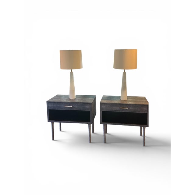 2010s Marble and Brass Table Lamps (Pair) For Sale - Image 5 of 8