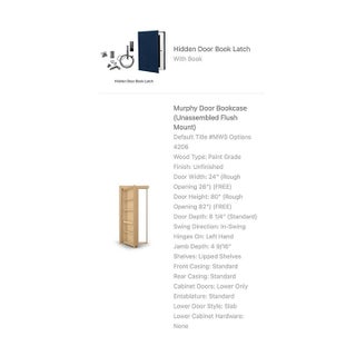 Original Murphy Door Hidden Bookcase, Partially Assembled For Sale