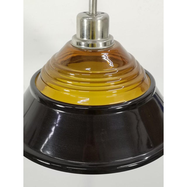 1970s Mid-Century Nickel-Plated Floor Lamp with Amber Glass Head, 1970s For Sale - Image 5 of 8