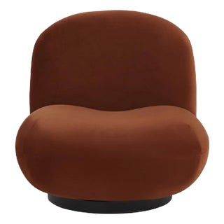 Stevie Boucle Accent Chair - Rust / Black For Sale