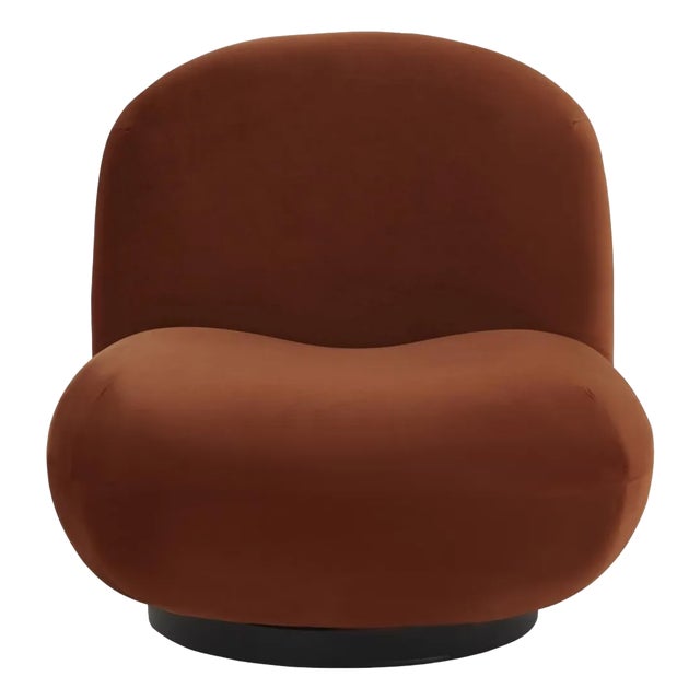 Stevie Boucle Accent Chair - Rust / Black For Sale