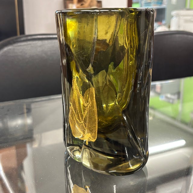 1920s Amber and Gilt Murano Glass Vase from Salviati Murano, Venice, Italy, 1920 For Sale - Image 5 of 11