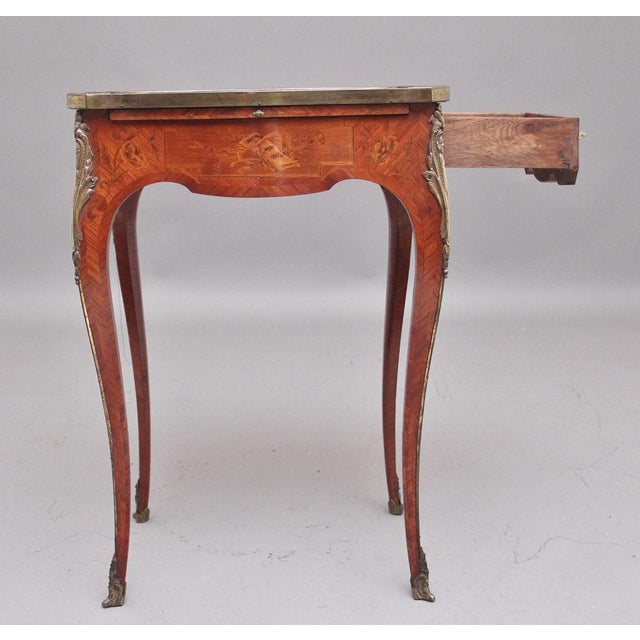 Early 20th Century French Kingwood and Marquetry Side Table, 1910 For Sale - Image 11 of 16