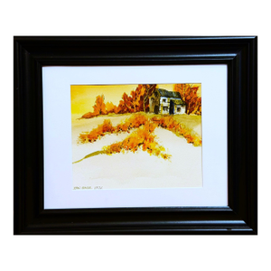 Original Late 20th Century Watercolour “Indiana Snow in Autumn” With Artist's Initial Signature
