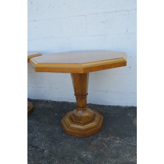 Weiman Mid Century Modern Octagon Pair of Side End Tables For Sale - Image 12 of 13