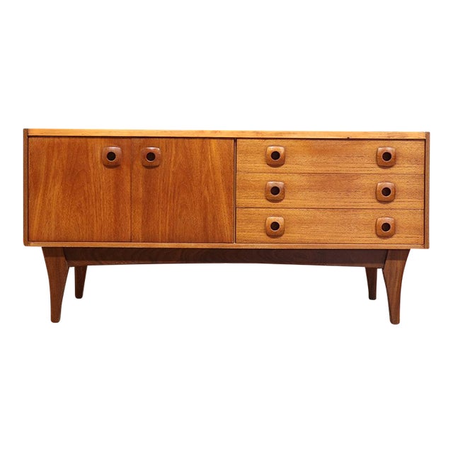 Mid Century Modern Vintage Teak Credenza Sideboard Danish Style For Sale