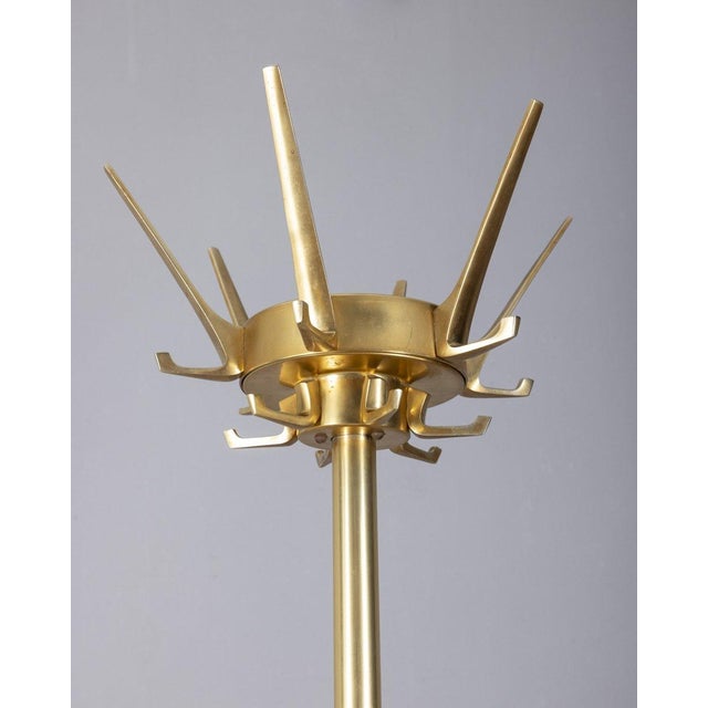 Italian Floor Coat Stand in Gilt Brass, 1960s For Sale - Image 6 of 8