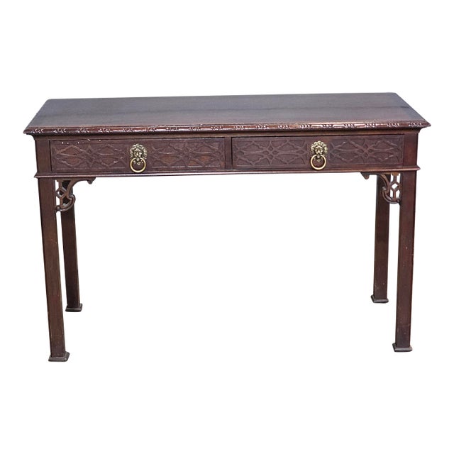 Late 20th Century Baker Historic Charleston Chinese Chippendale Mahogany Writing Desk For Sale