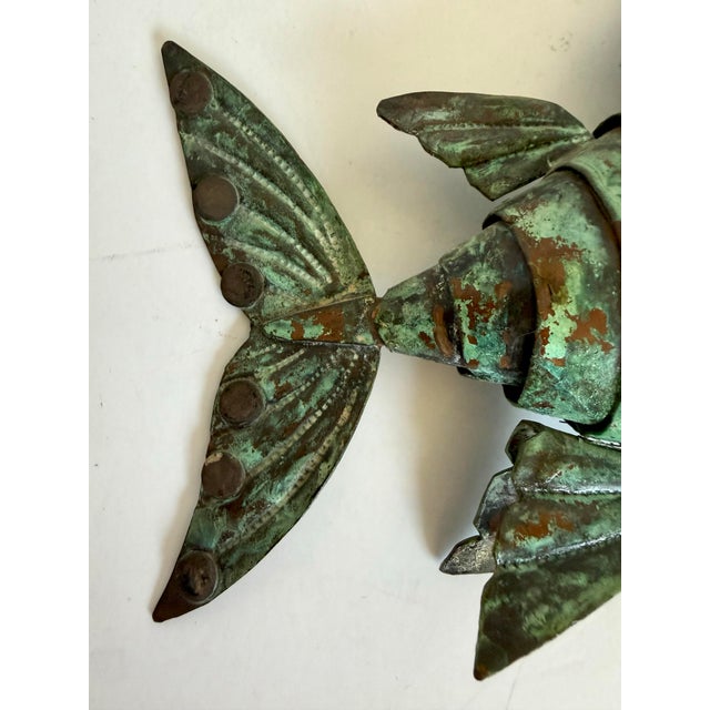 Figurative Vintage Peruvian Articulated Brutalist Metal Fish Sculpture in the Style of Graziella Laffi For Sale - Image 3 of 12