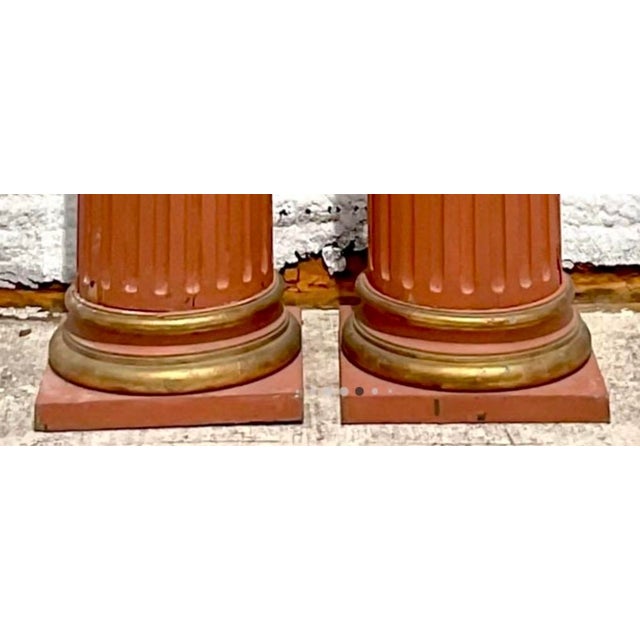 Vintage 18th Century Boho Italian Fluted Columns - a Pair For Sale - Image 10 of 12