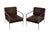 Chrome-plated tubular steel frame with padded seats and backrests upholstered in brown corduroy fabric. A simple and well-...