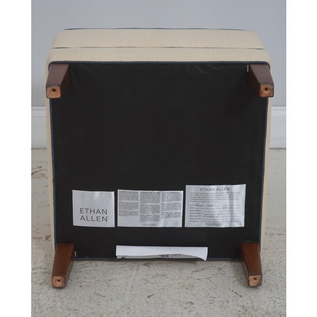 Pair Ethan Allen Modern Design Upholstered Ottomans For Sale - Image 11 of 13