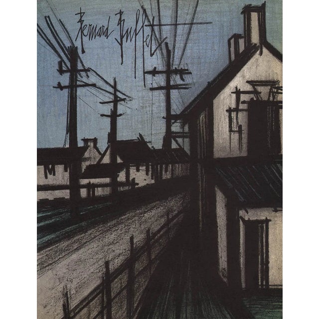 Abstract Expressionism Bernard Buffet the Village Road Original Lithograph 1967 For Sale - Image 3 of 3