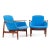 Finn Juhl for Niels Vodder NV-53 Mid Century Blue Chairs - Pair Each lounge chair measures: 28 wide x 30 deep x 29.5 high,...