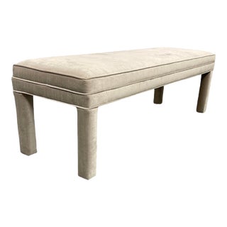 Parsons Style Long Upholstered Velvet Bench For Sale