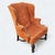 Henredon Vintage Orange Velvet Henredon Wingback Chair and Ottoman For Sale - Image 4 of 10