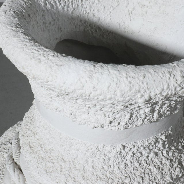 1980's Textured Plaster Tassel Floor Vase For Sale - Image 4 of 7