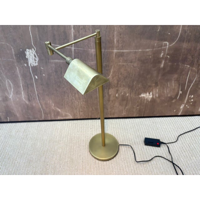 Rh Métier Task Floor Lamp Lacquered Burnished Brass | Adjustable Swing Arm | Dimmable Task Lighting For Sale - Image 9 of 18