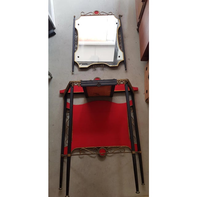 1950s Italian Dressing Table with Mirror, 1950s, Set of 2 For Sale - Image 5 of 5